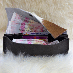 Cowhide Purse Large Golden Guernsey Cow Tan & White By Guernsey Treasures - Image 4