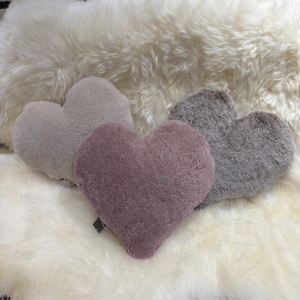 Dusty Rose Sheepskin Heart Cushion Exclusive Luxury Interior Furnishings By Guernsey Treasures - Image 5