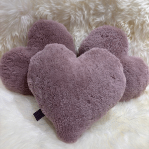 Dusty Rose Sheepskin Heart Cushion Exclusive Luxury Interior Furnishings By Guernsey Treasures - Image 4