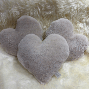 Ecru Sheepskin Heart Cushion Exclusive Luxury Interior Furnishings By Guernsey Treasures - Image 5