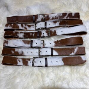Golden Guernsey Cow Cowhide Belt: Sml / Med / Lge By Guernsey Treasures