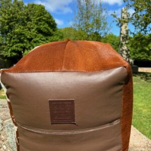 Guernsey Cow Cowhide Cube Pouffe 40x40x40cm Unique Interior By Guernsey Treasures - Image 2