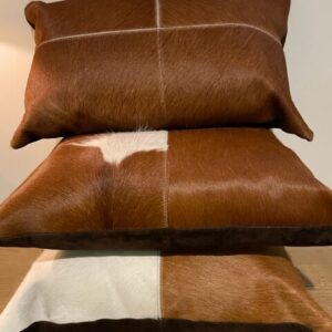 50x50cm Golden Guernsey Cow Cowhide Cushion Interior Furnishings By Guernsey Treasures - Image 2