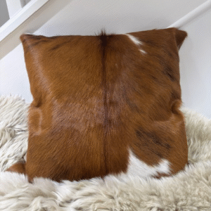50x50cm Golden Guernsey Cow Cowhide Cushion Interior Furnishings By Guernsey Treasures - Image 7