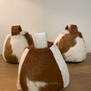 Dumbbell Doorstop Golden Guernsey Cow Cowhide Interior Furnishings By Guernsey Treasures - Image 5
