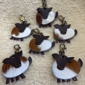 Guernsey Cow Cowhide MooCow Keyring By Guernsey Treasures - Image 2