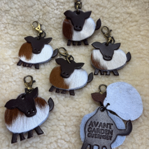 Guernsey Cow Cowhide MooCow Keyring By Guernsey Treasures - Image 3