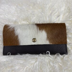 Cowhide Purse Large Golden Guernsey Cow Tan & White By Guernsey Treasures