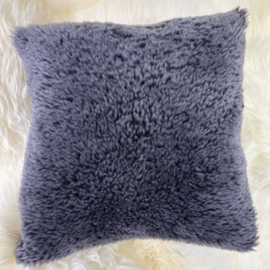 Deep Grey 40x40 Sheepskin Suede Back Square Interior Cushions By Guernsey Treasures