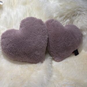 Dusty Rose Sheepskin Heart Cushion Exclusive Luxury Interior Furnishings By Guernsey Treasures - Image 3