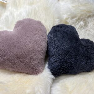 Deep Grey Sheepskin Heart Cushion Exclusive Luxury Interior Furnishings By Guernsey Treasures - Image 3