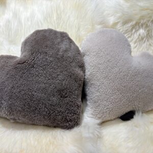 Ecru Sheepskin Heart Cushion Exclusive Luxury Interior Furnishings By Guernsey Treasures - Image 2