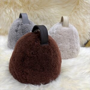 Dumbbell Doorstop Chocolate Brown Sheepskin Interior Furnishings By Guernsey Treasures - Image 2