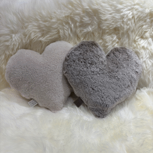 Taupe Sheepskin Heart Cushion Exclusive Luxury Interior Furnishings By Guernsey Treasures - Image 4