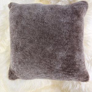 Taupe 40x40 Sheepskin Suede Back Square Interior Cushions By Guernsey Treasures