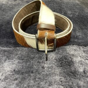 Golden Guernsey Cow Cowhide Belt: Sml / Med / Lge By Guernsey Treasures