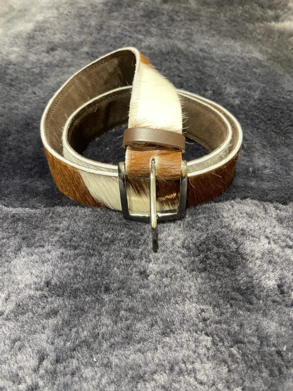 Golden Guernsey Cow Cowhide Belt: Sml / Med / Lge By Guernsey Treasures