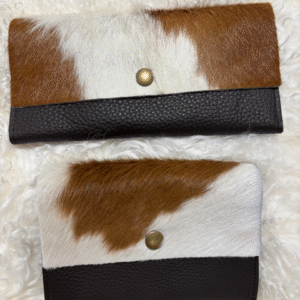 Cowhide Purse Small Golden Guernsey Cow Tan & White By Guernsey Treasures - Image 2