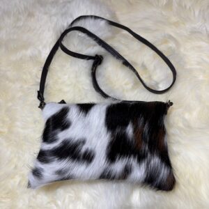 Tri-Colour Exclusive Cornwall Cowhide Crossover Shoulder Bag By Guernsey Treasures